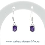 Cercei ametist oval fatetat- 5,5/7 mm
