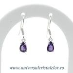 Cercei ametist lacrima fatetat -6/8 mm