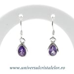 Cercei ametist lacrima fatetat - 7/10mm