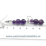 Cercei ametist rotund - 8 mm