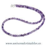 Colier ametist rotund fatetat - 4,1 mm