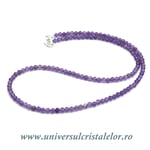 Colier ametist rotund fatetat - 3,6 mm