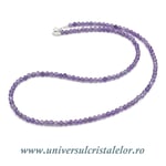 Colier ametist rotund fatetat - 3,5mm