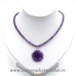 Colier cu pandantiv ametist floare