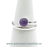 Inel ametist rotund