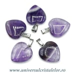 Pandantiv ametist inima