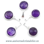 Pandantiv ametist rotund