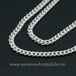 Lantisor Argint model cuban subtire m1- 55cm