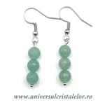 Cercei aventurin rotund fatetat- 6 mm