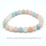 Bratara mixt beril rotund fatetat - 8 mm