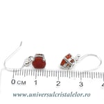 Cercei carneol rotund fatetat - 6 mm