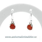 Cercei carneol rotund fatetat - 6 mm