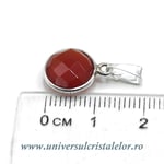 Pandantiv carneol rotund fatetat - 11mm