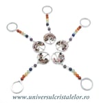 Breloc chakre cu pomul vietii turmalina