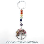 Breloc chakre cu pomul vietii turmalina