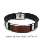 Bratara chihlimbar cu piele naturala