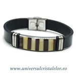 Bratara chihlimbar cu piele naturala