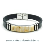 Bratara chihlimbar cu piele naturala