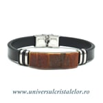 Bratara chihlimbar cu piele naturala