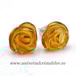 Cercei chihlimbar trandafiri