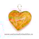 Pandantiv chihlimbar inima