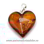 Pandantiv chihlimbar inima