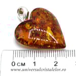 Pandantiv chihlimbar inima