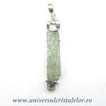 Pandantiv cianit si ametist verde unicat m01