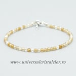 Bratara citrin rotund fatetat - 3mm