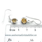 Cercei citrin fatetati rotund