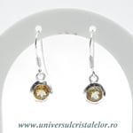 Cercei citrin rotund fatetat