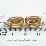 Cercei citrin oval fatetat 10/14 mm