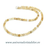 Colier citrin rotund fatetat -5,6mm