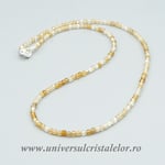 Colier citrin rotund fatetat - 3 mm