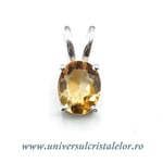 Pandantiv citrin oval fatetat - 8/9mm