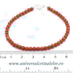 Bratara coral rosu rotund - 3,5mm