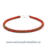 Bratara coral rosu rotund - 3,5mm