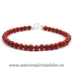Bratara coral rosu rotund - 4mm
