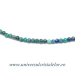 Colier mixt crisocola si azurit rotund fatetat - 2 mm