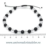 Bratara cristal de stanca si onix negru