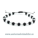 Bratara cristal de stanca si onix negru
