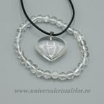 Set cristal de stanca bratara si pandantiv cu snur si cutie