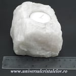 Suport lumanare cuart alb laptos