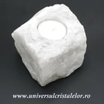 Suport lumanare cuart alb laptos