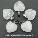 Pandantiv cuart alb inima