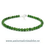 Bratara cromdiopsid rotund fatetat - 4 mm