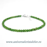 Bratara cromdiopsid rotund fatetat - 3 mm