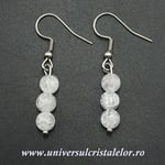 Cercei cuart gheata rotund - 6 mm