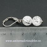 Cercei cuart gheata rotund - 8 mm