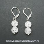 Cercei cuart gheata rotund - 8 mm